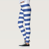 blauwwitte strepen patroonstrips leggings (Links)