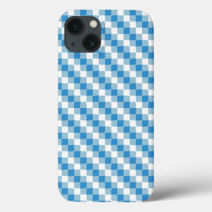 Blauwwitte vierkanten achtergrond iPhone 13 hoesje