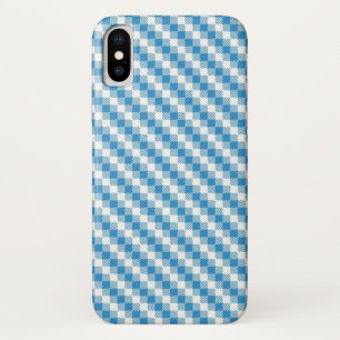 Blauwwitte vierkanten achtergrond iPhone x hoesje