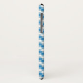 Blauwwitte vierkanten achtergrond Case-Mate iPhone case (Achterkant/links)