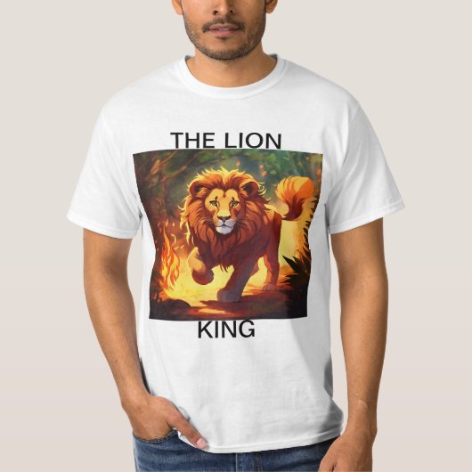 "Blaze majestueux - Lion du T-shirt sauvage" (Devant)