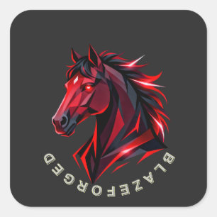 BlazeForge Rode Paard Sticker