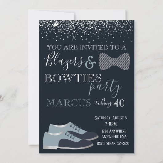 Blazers & bowties Partij Mannen 40, 50 jaar Kaart (Voorkant)