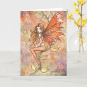 Blazing Autumn Fairy Wenskaart Kaart (Gele Bloem)