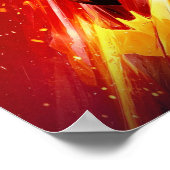 Blazing Bat Hero Digital Art Poster (Hoek)