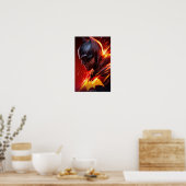Blazing Bat Hero Digital Art Poster (Keuken)
