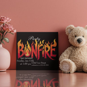 Blazing Bonfire Word Art Kaart