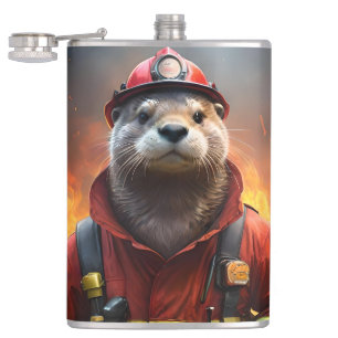 **"Blazing Bravery: The Otter Firefighter"** Heupfles