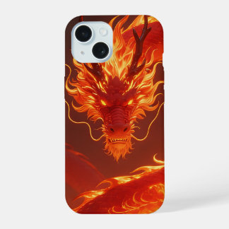 Blazing Fire Dragon | Mythical Flame Dragon Fantas iPhone 15 Hoesje