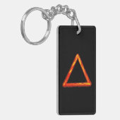 Blazing Fire Element Alchemy Symbool Sleutelhanger (Voorkant Links)