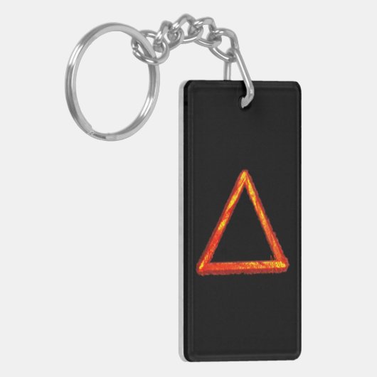 Blazing Fire Element Alchemy Symbool Sleutelhanger (Voorkant Links)