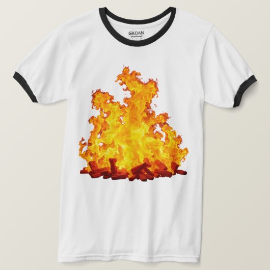 Blazing Fire Mannen Basic Ringer T-shirt (Design voorkant)