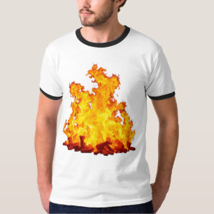 Blazing Fire Mannen Basic Ringer T-shirt