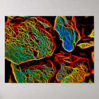 Blazing Neon Painted Pebbles Poster