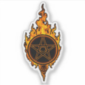 Blazing Pentagram Sticker (Voorkant)
