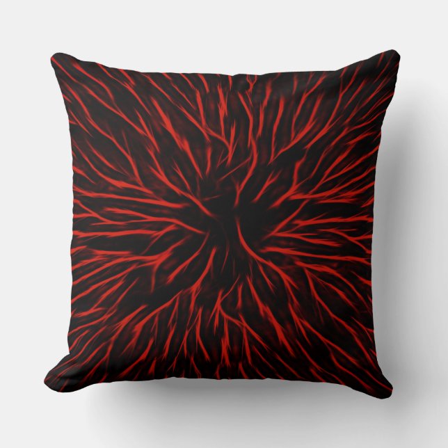 Blazing Red Hot Fire Abstract Kussen (Voorkant)