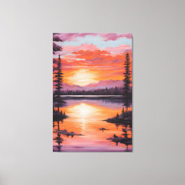 Blazing Tranquility Sunset Canvas Afdruk