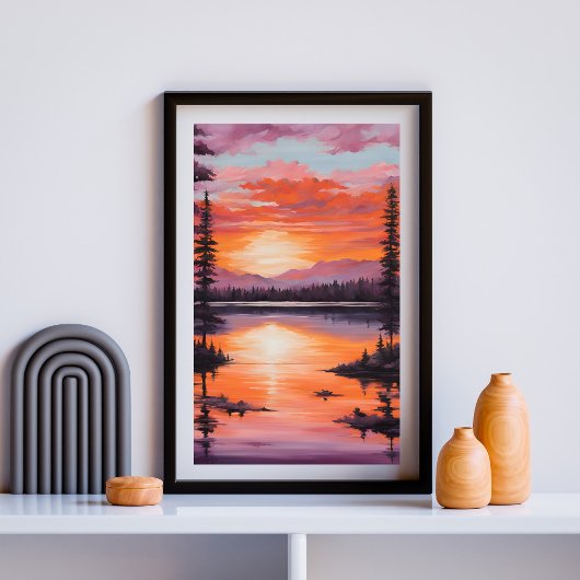 Blazing Tranquility Sunset Poster