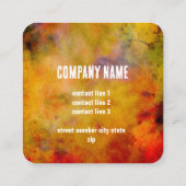 BLD abstracte waterverf kleur splash custom Vierkante Visitekaartje (Achterkant)