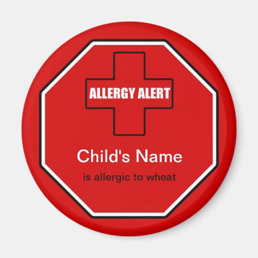 Blé Allergie Médicale Allergé Alerte Std Magnet (Devant)