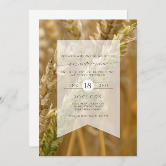 Blé biologique | FAIRE-PART DE MARIAGE (Devant / Derrière)