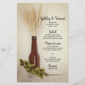 Blé et houblon Mariage Menu (Devant)