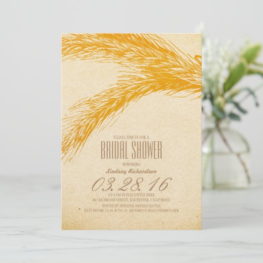 Blé Rustique BRIDAL DOUCHE Invitations (Debout devant)