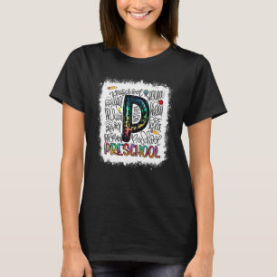 Bleach Leopard Tie Dye Preschool Typografie Teache T-shirt