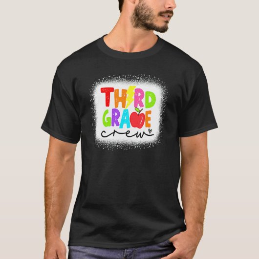 Bleached 3rd Grade Crew Teacher Student First Day  T-shirt (Voorkant)