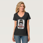 Bleached Baseball Noni Leopard Messy Bun Mothers D T-shirt (Voorkant volledig)
