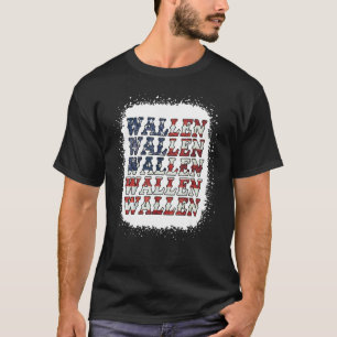 Bleached Cute Wallen American Flag Red White Blue  T-shirt