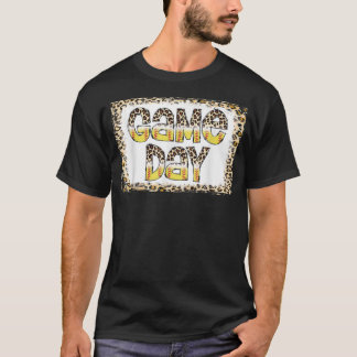 Bleached Leopard Softball Game Day Vibes Softball T-shirt