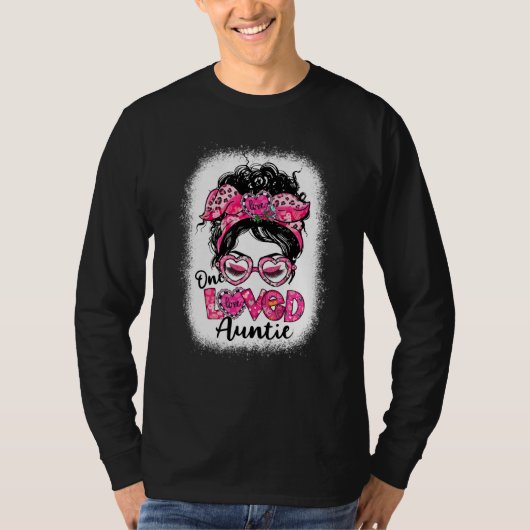Bleached One Loved Auntie Messy Bun Women Valentin T-shirt (Voorkant)