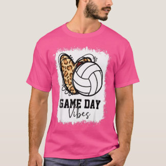 Bleached Volleyball Game Day Vibes Volleyball Mom  T-shirt