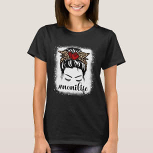 Bleaches Noni Life Messy Bun Luipaard Print Vrouwe T-shirt