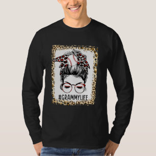 Bleaching Ball Grammy Messy Bun Game Day Mothers D T-shirt