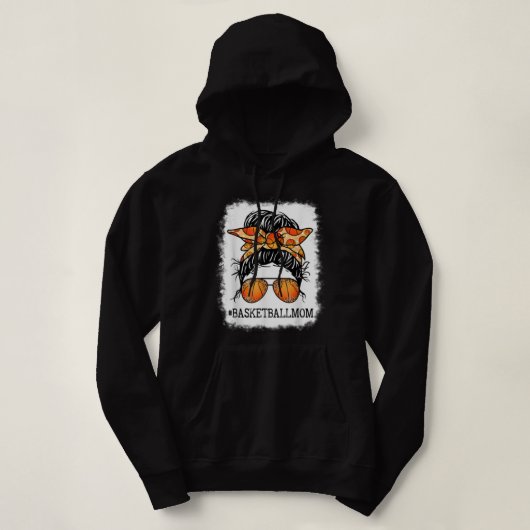 Bleaching Basketball Mam Messy Bun Player Mam Moth Hoodie (Design voorkant)
