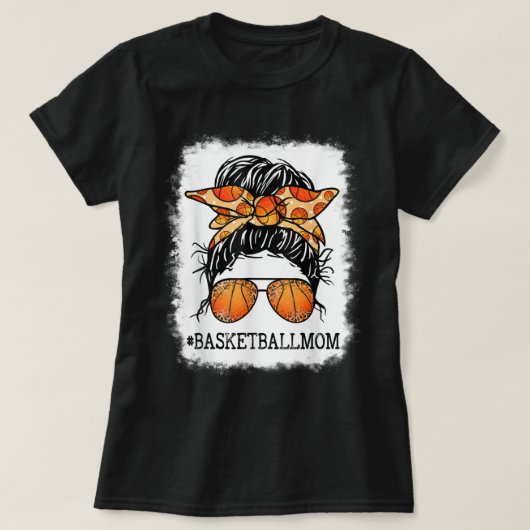 Bleaching Basketball Mam Messy Bun Player Mam Moth T-shirt (Design voorkant)