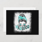 Bleaching Dysautonomia Warrior Messy Bun Turquoise Briefkaart (Voorkant / Achterkant)