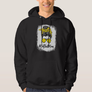 Bleaching Ma Life Softball Ma Leopard Messy Bun H Hoodie