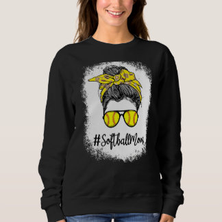 Bleaching Ma Life Softball Ma Leopard Messy Bun H Trui