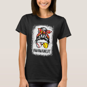 Bleaching Mamaw Life Softball Baseball Moederdag T-shirt