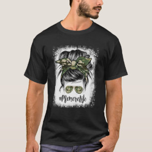 Bleaching Memere Camo Sunbril Bandana Messy Bun T-shirt