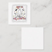 Bleaching Retro Hippie Halloween Ghost Boo Spooky  Vierkante Visitekaartje (Voorkant / Achterkant)