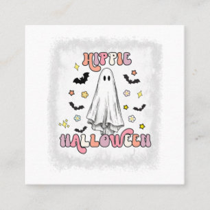 Bleaching Retro Hippie Halloween Ghost Boo Spooky  Vierkante Visitekaartje
