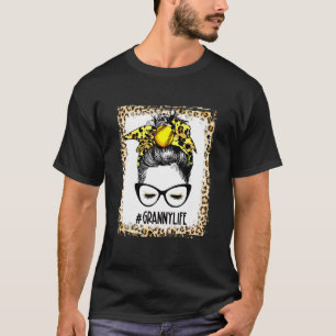 Bleaching Softball Granny Messy Bun Game Day Moede T-shirt