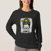 Bleaching Softball Granny Messy Bun Game Day Moede T-shirt (Voorkant)