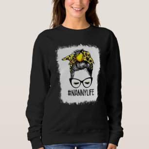 Bleaching Softball Nanny Life Leopard Messy Bun Mo Trui