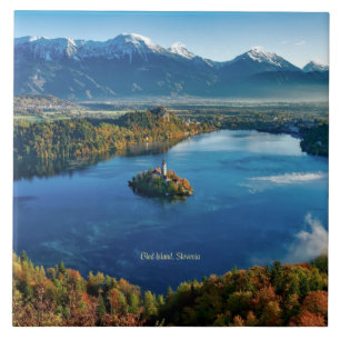 Bled Eiland, Slovenië, landschappelijk Tegeltje