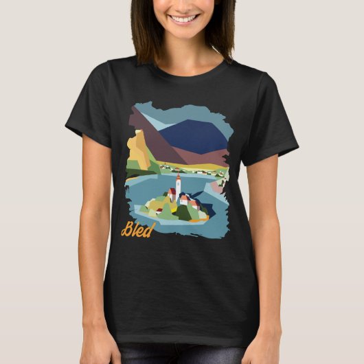 Bled, geometrisch ontwerp t-shirt (Voorkant)